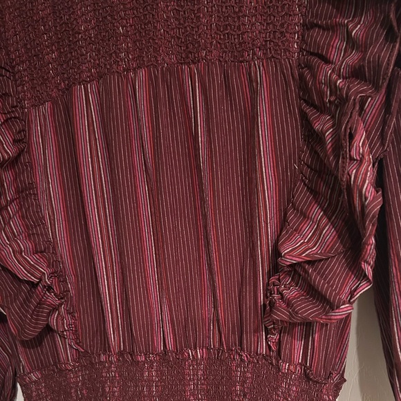 LoveShackFancy Cassi Striped Ruffle 3/4 Sleeve Mini Dress Size Large - Picture 6 of 12